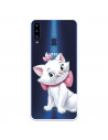 Funda para Samsung Galaxy A20S Oficial de Disney Marie Silueta - Los Aristogatos