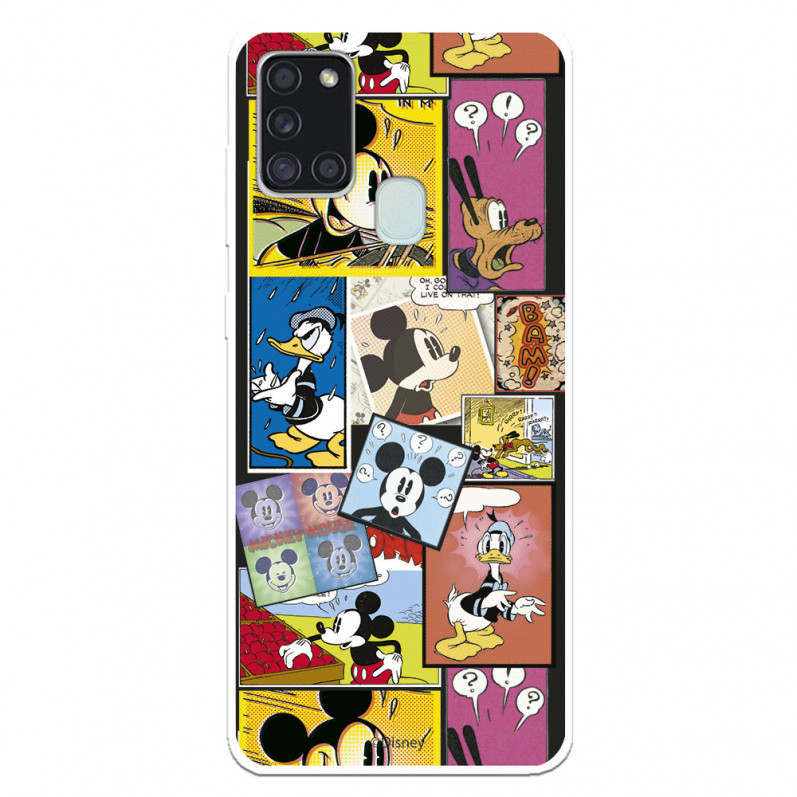 Funda para Samsung Galaxy A21S Oficial de Disney Mickey Comic - Clásicos Disney