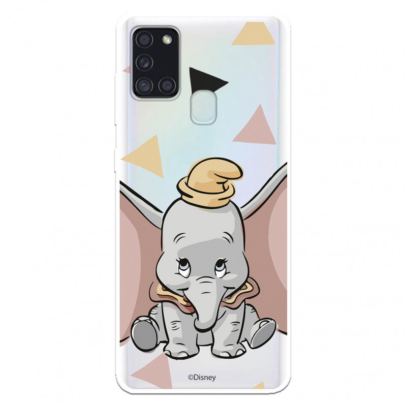 Funda para Samsung Galaxy A21S Oficial de Disney Dumbo Silueta Transparente - Dumbo