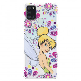 Funda para Samsung Galaxy A21S Oficial de Disney Campanilla Flores - Peter Pan