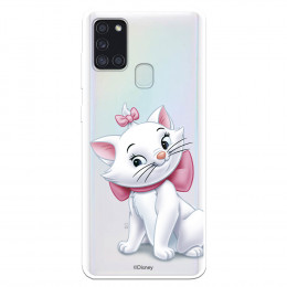 Funda para Samsung Galaxy A21S Oficial de Disney Marie Silueta - Los Aristogatos