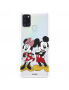 Funda para Samsung Galaxy A21S Oficial de Disney Mickey y Minnie Posando - Clásicos Disney