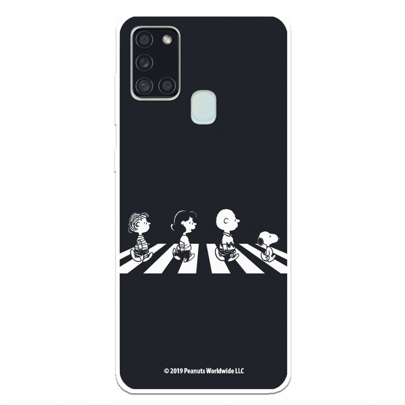 Funda para Samsung Galaxy A21S Oficial de Peanuts Personajes Beatles - Snoopy