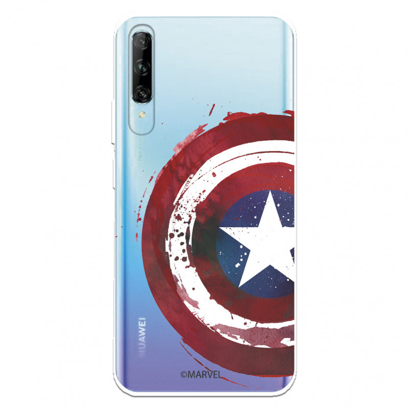 Funda para Huawei P Smart Pro Oficial de Marvel Capitán América Escudo Transparente - Marvel