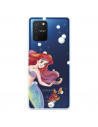 Funda para Samsung Galaxy S10 Lite Oficial de Disney Ariel y Sebastián Burbujas - La Sirenita