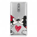 Carcasa Oficial Mikey Y Minnie Beso Clear para Nokia 8- La Casa de las Carcasas