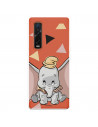 Funda para Oppo Find X2 Pro Oficial de Disney Dumbo Silueta Transparente - Dumbo