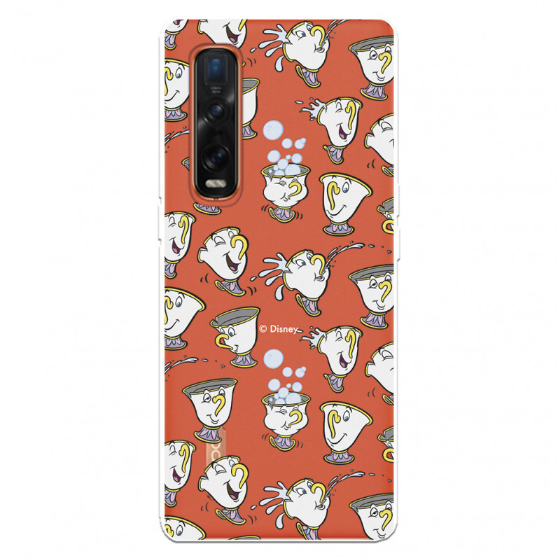 Funda para Oppo Find X2 Pro Oficial de Disney Chip Potts Siluetas - La Bella y la Bestia