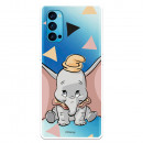 Funda para Oppo Reno 4 Oficial de Disney Dumbo Silueta Transparente - Dumbo