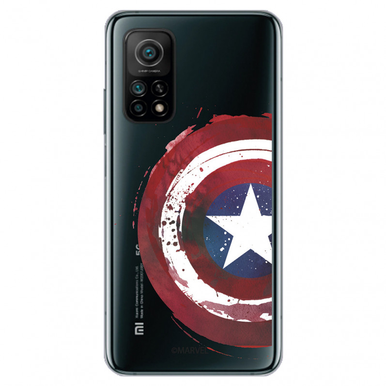 Funda para Xiaomi Mi 10T Pro Oficial de Marvel Capitán América Escudo Transparente - Marvel