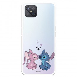 Funda para Oppo Reno 4Z Oficial de Disney Angel & Stitch Beso - Lilo & Stitch