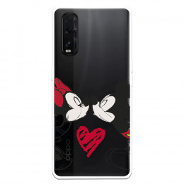 Funda para Oppo Find X2 Oficial de Disney Mickey y Minnie Beso - Clásicos Disney