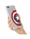 Funda para Samsung Galaxy A12 Oficial de Marvel Capitán América Escudo Transparente - Marvel