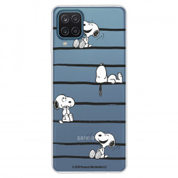 Funda para Samsung Galaxy A12 Oficial de Peanuts Snoopy rayas - Snoopy