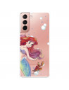 Funda para Samsung Galaxy S21 Oficial de Disney Ariel y Sebastián Burbujas - La Sirenita