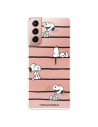 Funda para Samsung Galaxy S21 Oficial de Peanuts Snoopy rayas - Snoopy