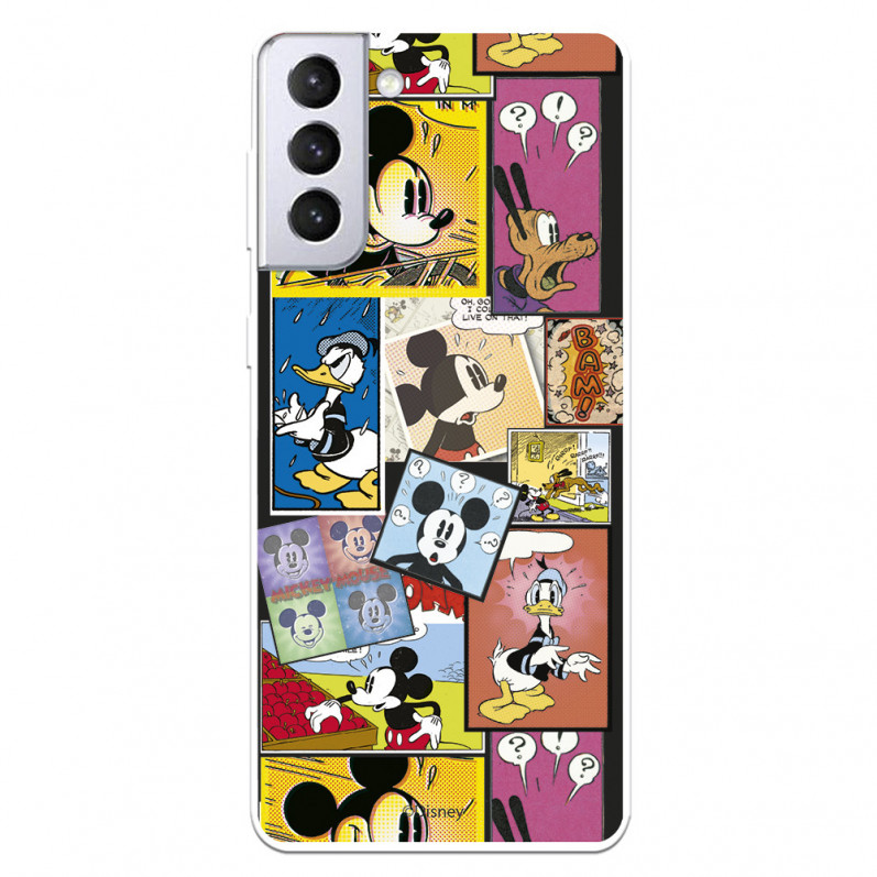 Funda para Samsung Galaxy S21 Plus Oficial de Disney Mickey Comic - Clásicos Disney