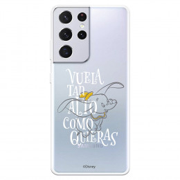 Funda para Samsung Galaxy S21 Ultra Oficial de Disney Dumbo Vuela tan Alto - Dumbo