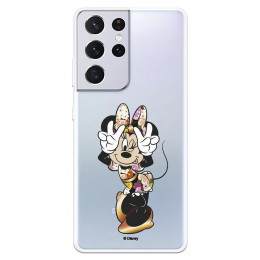 Funda para Samsung Galaxy S21 Ultra Oficial de Disney Minnie Posando - Clásicos Disney