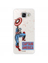 Funda para Samsung Galaxy A3 2016 Oficial de Marvel Capitán América Fondo Puntos Rojos - Marvel