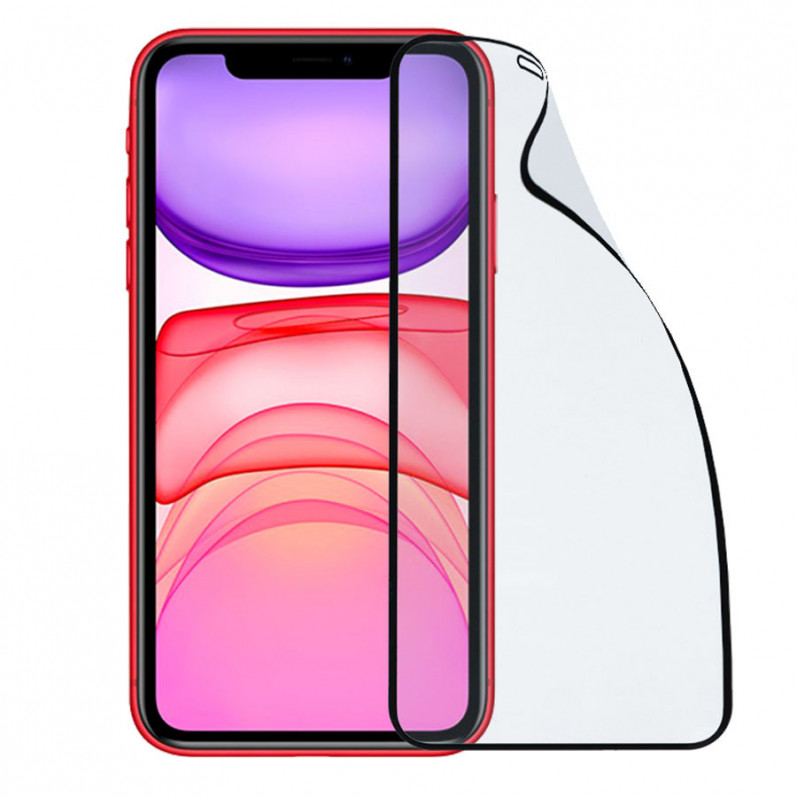 Bruchsicheres, vollständig schwarzes, gehärtetes Glas für das iPhone 11 .