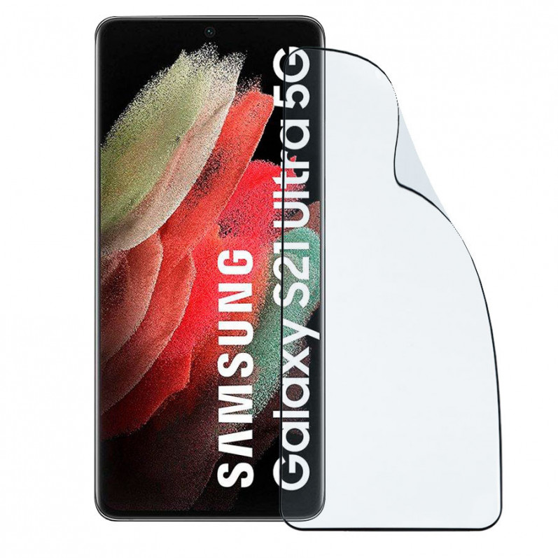 Bruchsicheres, vollständig schwarzes, gehärtetes Glas für Samsung Galaxy S21 Ultra .