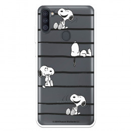 Funda para Samsung Galaxy M11 Oficial de Peanuts Snoopy rayas - Snoopy