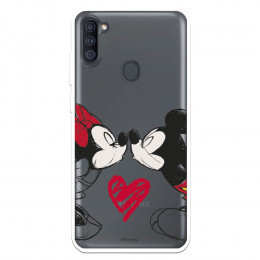 Funda para Samsung Galaxy M11 Oficial de Disney Mickey y Minnie Beso - Clásicos Disney