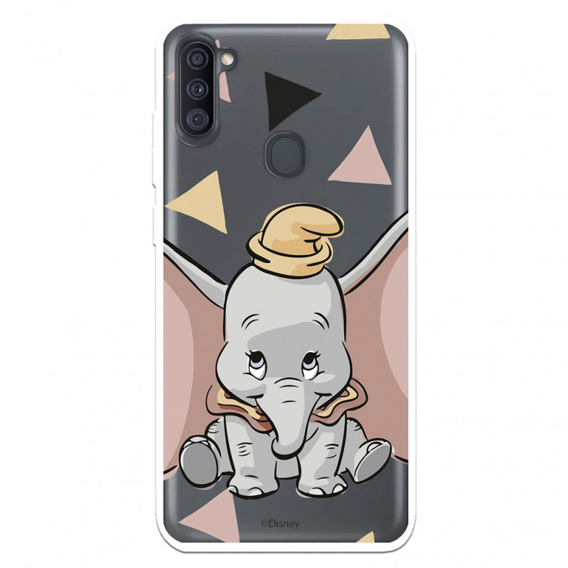 Funda para Samsung Galaxy M11 Oficial de Disney Dumbo Silueta Transparente - Dumbo