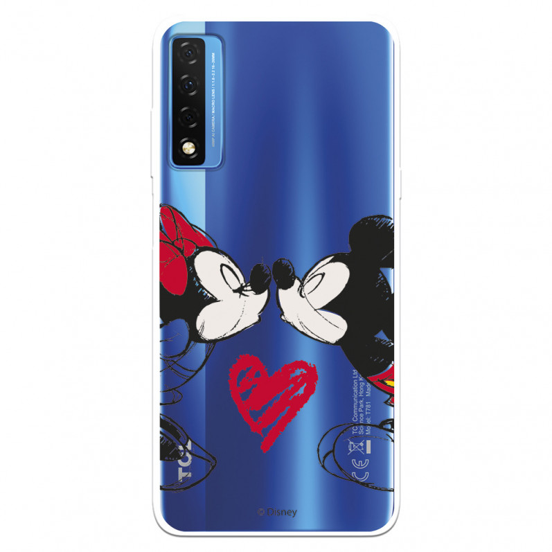 Funda para TCL 20 5G Oficial de Disney Mickey y Minnie Beso - Clásicos Disney