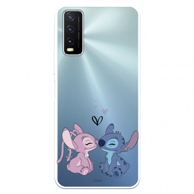 Funda para VIVO Y20S Oficial de Disney Angel & Stitch Beso - Lilo & Stitch