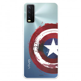 Funda para VIVO Y20S Oficial de Marvel Capitán América Escudo Transparente - Marvel