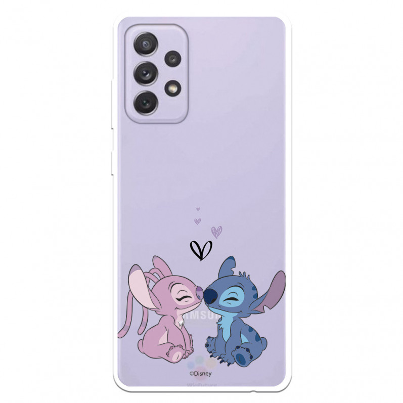 Funda para Samsung Galaxy A72 5G Oficial de Disney Angel & Stitch Beso - Lilo & Stitch