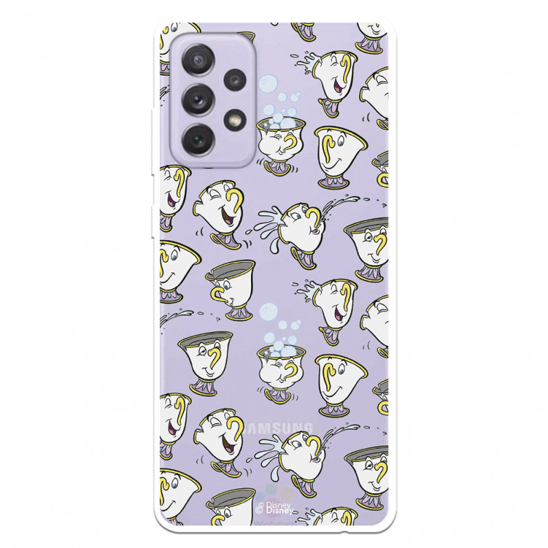 Funda para Samsung Galaxy A72 5G Oficial de Disney Chip Potts Siluetas - La Bella y la Bestia