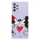 Funda para Samsung Galaxy A72 5G Oficial de Disney Mickey y Minnie Beso - Clásicos Disney