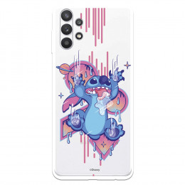 Funda para Samsung Galaxy A32 5G Oficial de Disney Stitch Graffiti - Lilo & Stitch