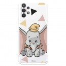 Funda para Samsung Galaxy A32 5G Oficial de Disney Dumbo Silueta Transparente - Dumbo