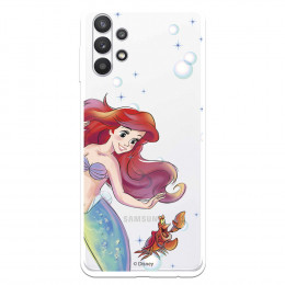 Funda para Samsung Galaxy A32 5G Oficial de Disney Ariel y Sebastián Burbujas - La Sirenita