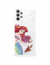 Funda para Samsung Galaxy A32 5G Oficial de Disney Ariel y Sebastián Burbujas - La Sirenita