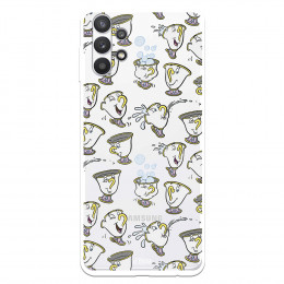 Funda para Samsung Galaxy A32 5G Oficial de Disney Chip Potts Siluetas - La Bella y la Bestia