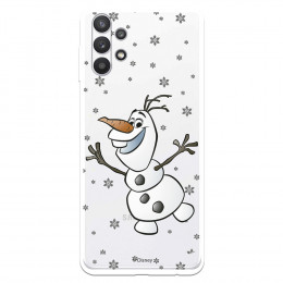 Funda para Samsung Galaxy A32 5G Oficial de Disney Olaf Transparente - Frozen