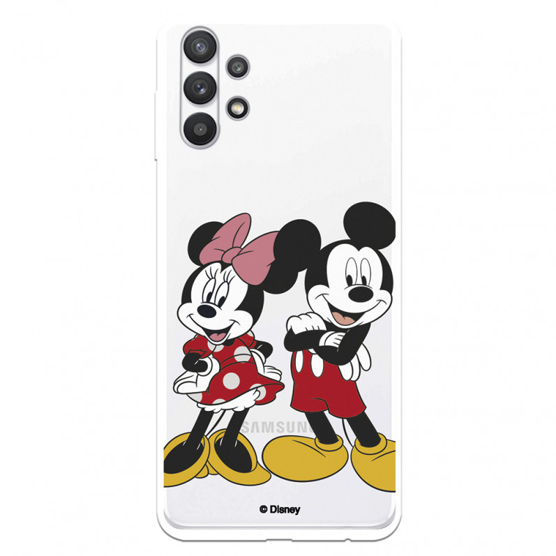 Funda para Samsung Galaxy A32 5G Oficial de Disney Mickey y Minnie Posando - Clásicos Disney