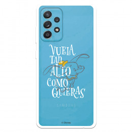 Funda para Samsung Galaxy A52 5G Oficial de Disney Dumbo Vuela tan Alto - Dumbo