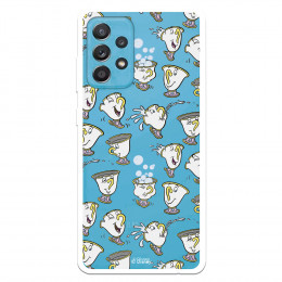 Funda para Samsung Galaxy A52 5G Oficial de Disney Chip Potts Siluetas - La Bella y la Bestia