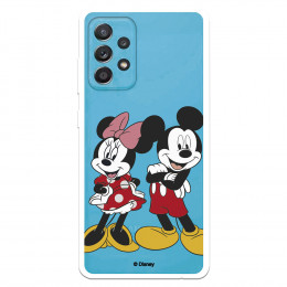 Funda para Samsung Galaxy A52 5G Oficial de Disney Mickey y Minnie Posando - Clásicos Disney