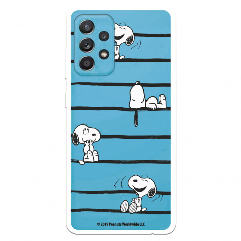 Funda para Samsung Galaxy A52 5G Oficial de Peanuts Snoopy rayas - Snoopy