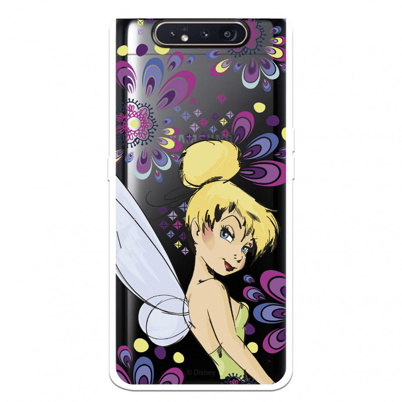 Funda para Samsung Galaxy A80 Oficial de Disney Campanilla Flores - Peter Pan