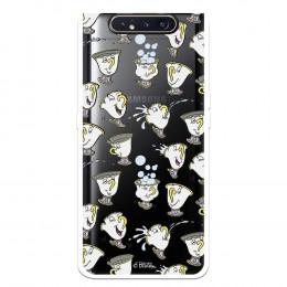 Funda para Samsung Galaxy A80 Oficial de Disney Chip Potts Siluetas - La Bella y la Bestia