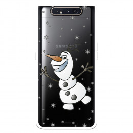 Funda para Samsung Galaxy A80 Oficial de Disney Olaf Transparente - Frozen