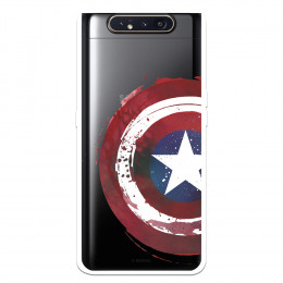 Funda para Samsung Galaxy A80 Oficial de Marvel Capitán América Escudo Transparente - Marvel